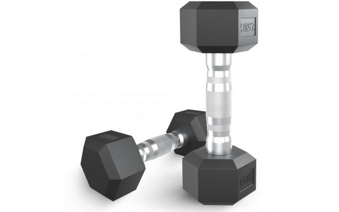 Гантель гексагональная UNIX Fit обрезиненная 2,5 кг Гантель гексагональная UNIX Fit обрезиненная 2,5 кг